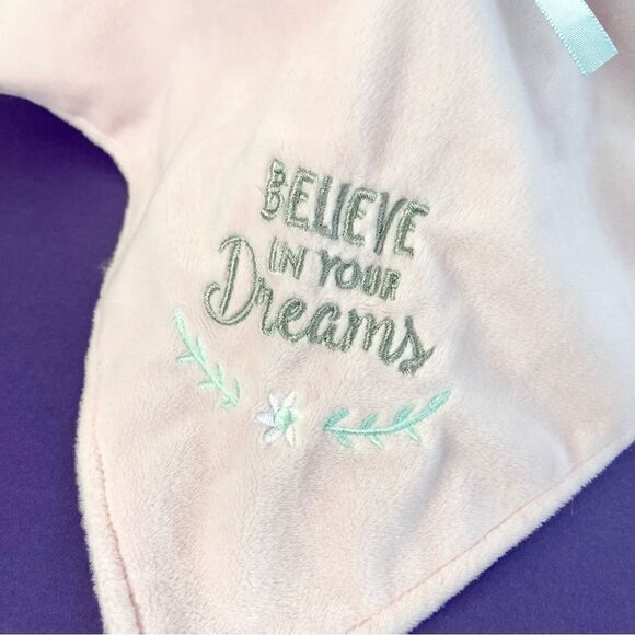 Baby Starters Unicorn Believe in Your Dreams Pink Lovey Security Blanket Satin - Picture 2 of 8